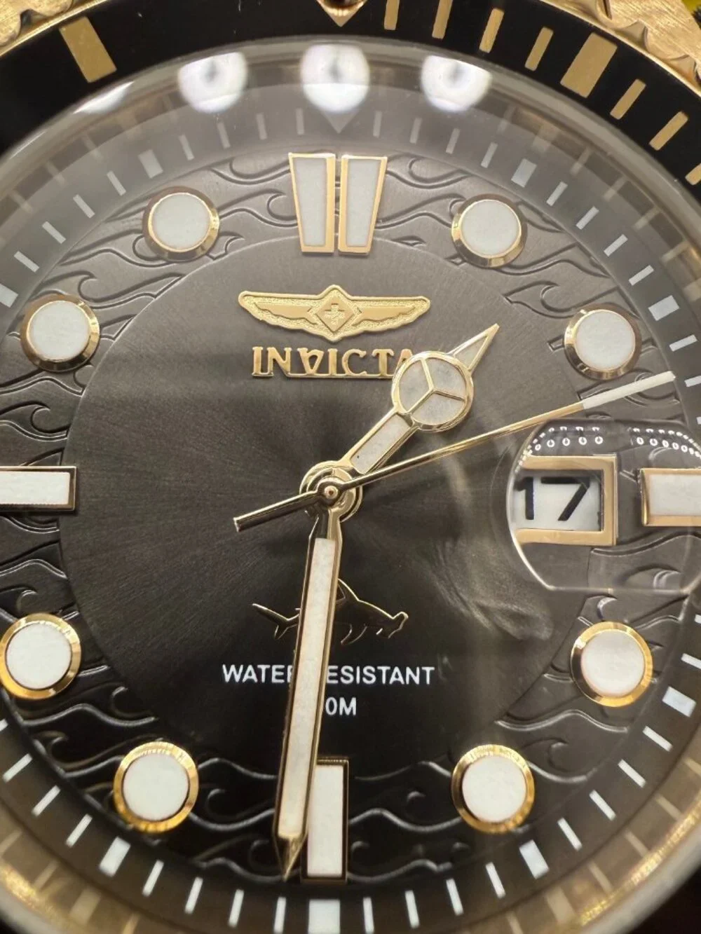 $249 Invicta Pro Diver Currentwave Mens Quartz 43mm Steel Gold Watch (30026) NIB